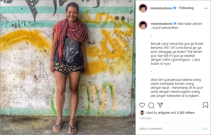 Melanie Subono Akui Cara Jerinx SID Salah, Sindir Pendukung yang Buat Tagar Dibebaskan