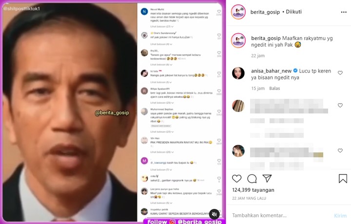 Annisa Bahar Komentari Video Presiden Jokowi Nyanyikan Lagu Mipan Zuzuzu