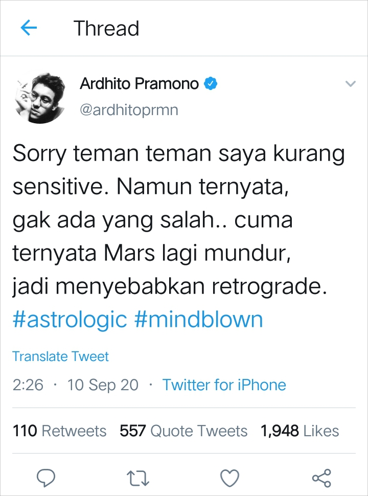 Viral Cuitan Ardhito Pramono Ngeluh Soal Musisi Tak Bisa Manggung, Dicibir Karena Bawa-bawa Fisika