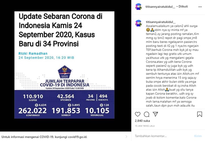 Titisan Nyai Ratu Kidul Ngaku Sanggup Obati Corona, Prediksi Pandemi Belum Akan Berakhir