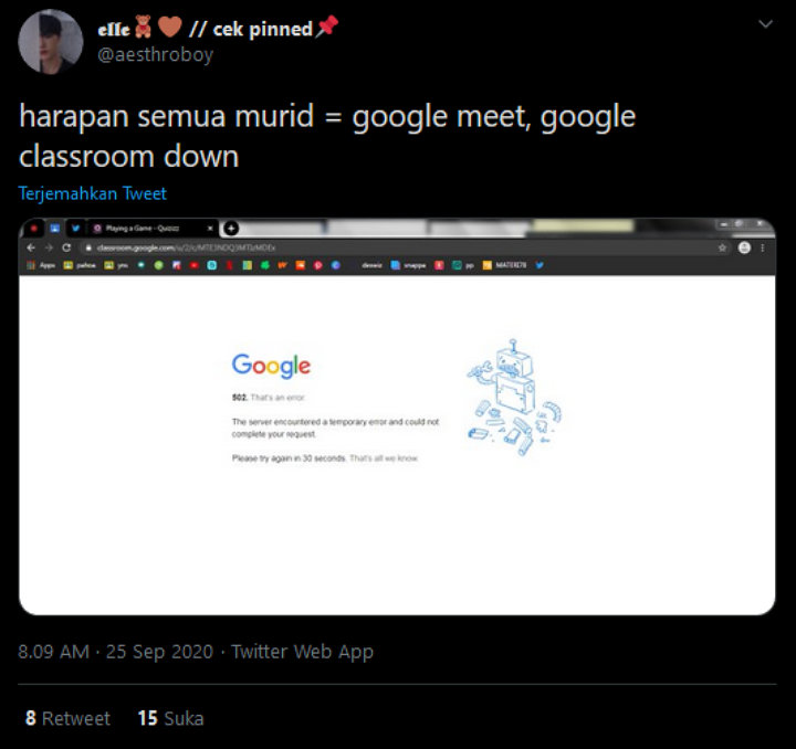 Google Meet dan Classroom Tumbang, \'Harapan\' Siswa Belajar Online Menghilang