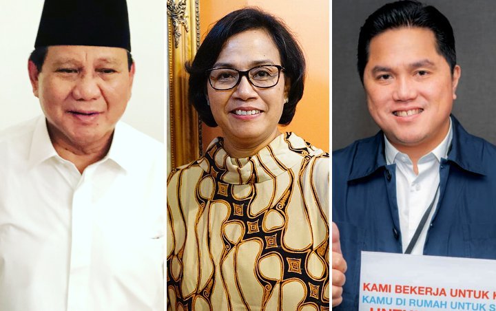 Prabowo, Sri Mulyani dan Erick Thohir Jadi Menteri Terbaik Jokowi Berdasarkan Survei