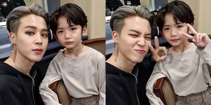 Ganteng Banget Model Cilik Di Konser Bts Pamer Foto Uwu Bareng V Dan Jimin