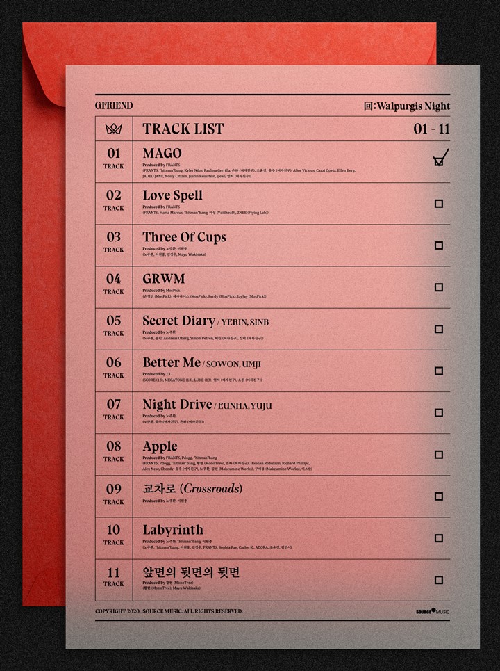 G-Friend Ungkap Tracklist Untuk Album Comeback \'Walpurgis Night\', Title Track Ditulis Member Ini