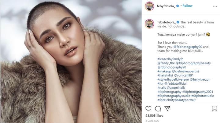 Feby Febiola Pede dengan Rambut Cepak di Pemotretan Terbaru, Singgung Soal Kecantikan
