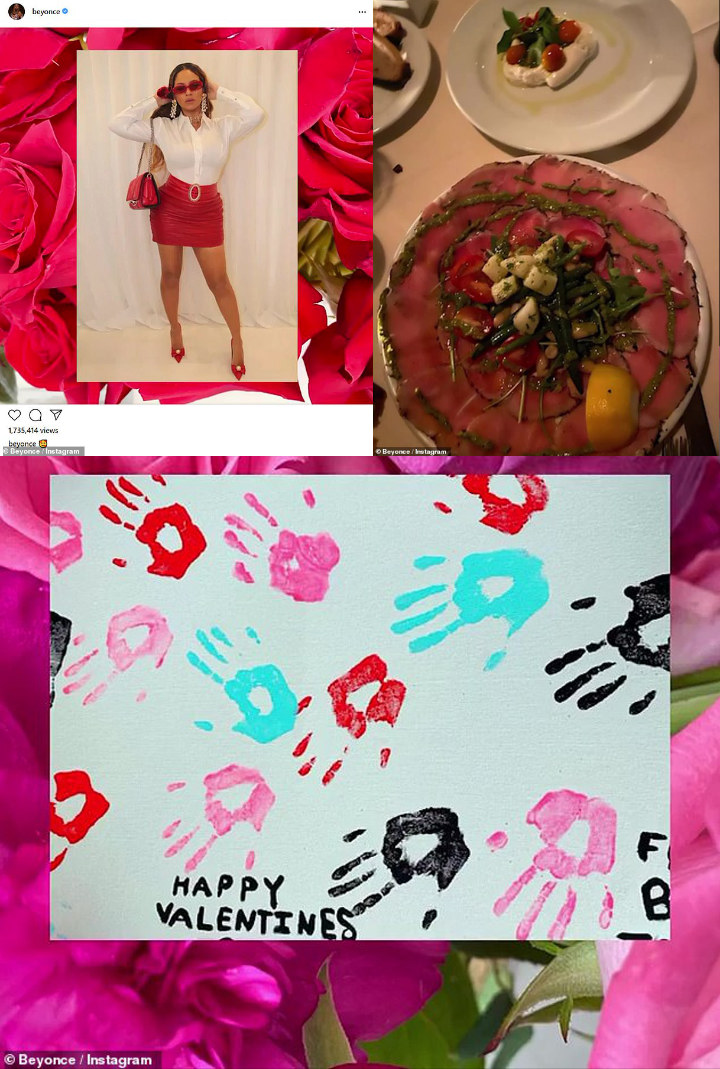 Kenakan Rok Mini Merah, Begini Manisnya Malam Valentine Ala Beyonce
