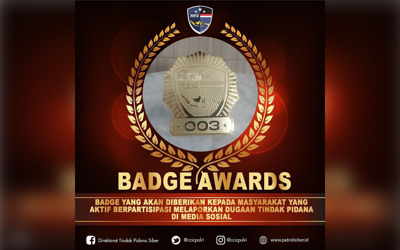 Penjelasan Bareskrim Soal Polemik Pemberian Badge Award Untuk Pelapor Aktif di Medsos