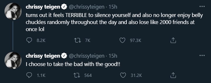 Chrissy Teigen Kembali Buka Twitter-nya Pasca Belum Sebulan Umumkan Tutup Akun