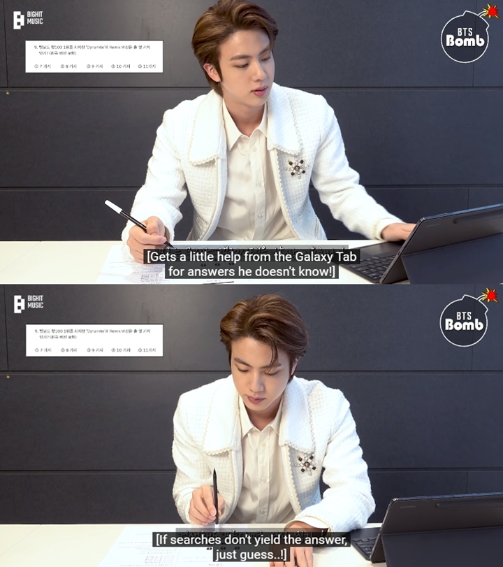 Cara Jin BTS Jawab Soal Pilihan Ganda Sulit di Ujian Sekolah FESTA, Jangan Ditiru!
