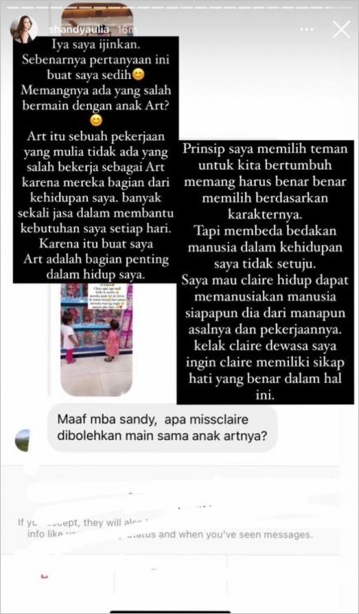 Shandy Aulia Sedih Potret Claire Main Sama Anak ART ...