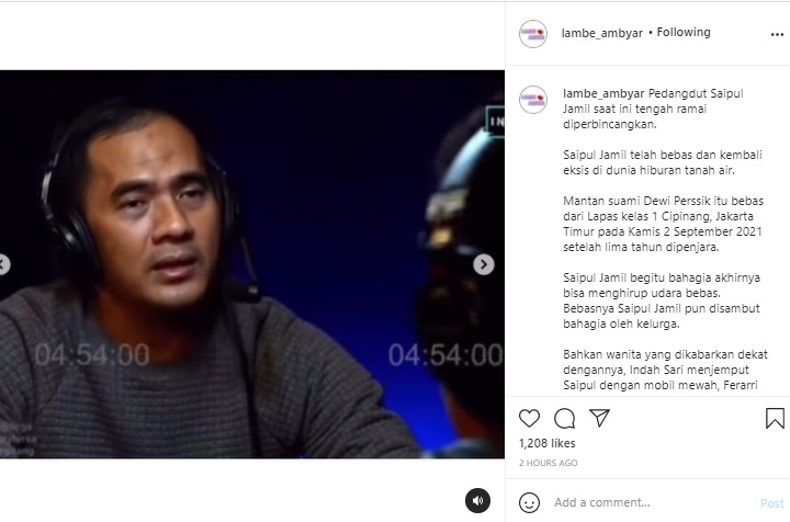 Tangis Saiful Jamil Tuai Reaksi Sinis, Gilang Dirga Putuskan Hapus Konten?