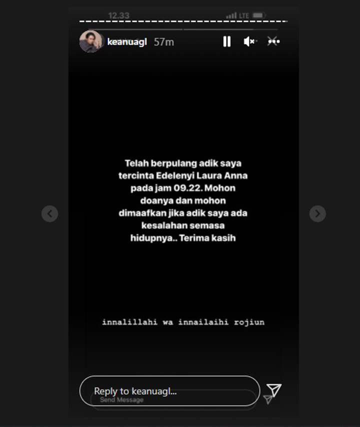 Bersahabat Baik Keanu Agl Ungkap Duka Mendalam Usai Laura Anna