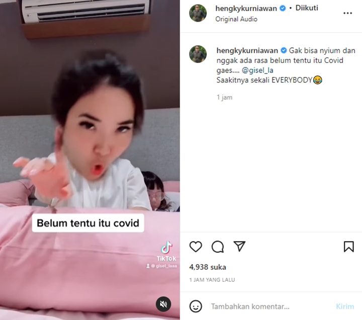 Hengky Kurniawan Posting Video Gisella Anastasia Banjir Kritikan, Kok Bisa?