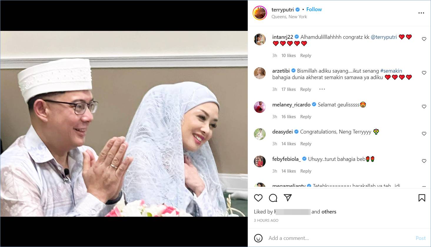 Terry Putri resmi menikah disambut manis para selebrti