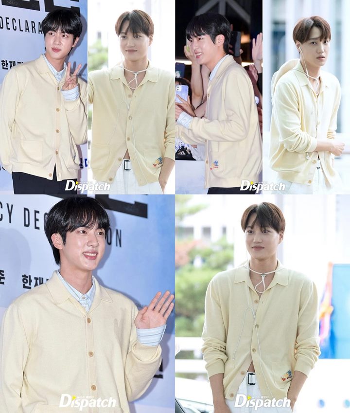 Jin BTS dan Kai EXO Pakai Cardigan Gucci yang Sama, Siapa Lebih