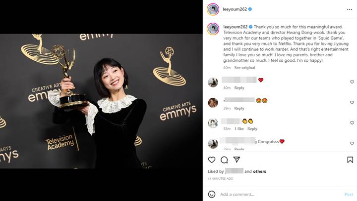 Lee Yoo Mi \'Squid Game\' Jadi Artis Korea Pertama Yang Menang Emmy Award di AS