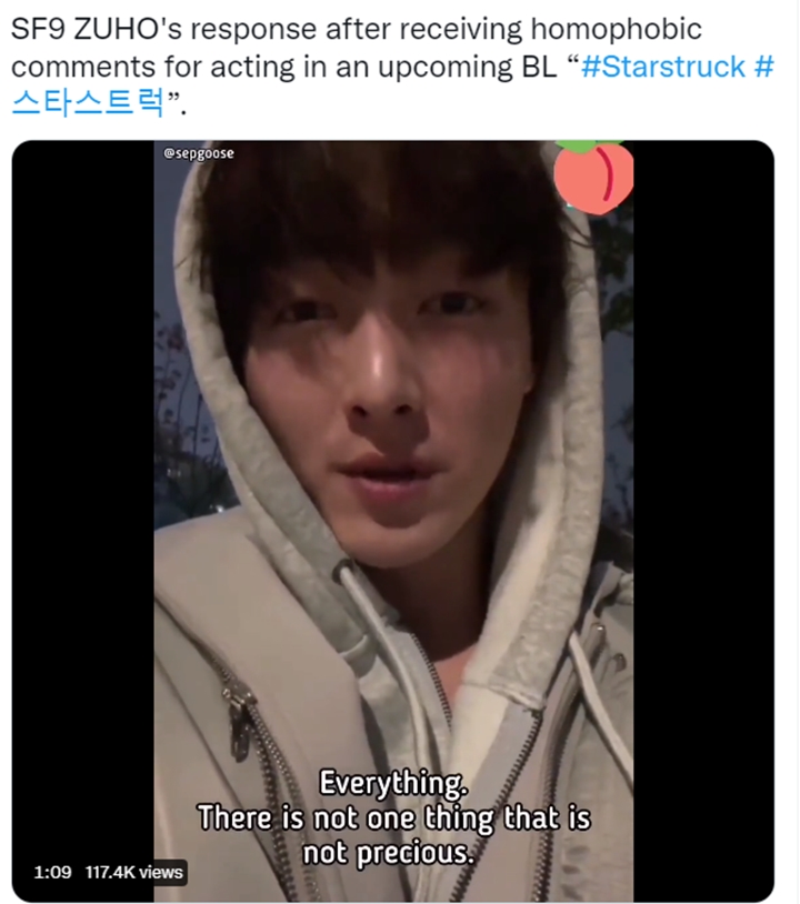 Zuho SF9 Respons Hujatan Perkara Bintangi Drama BL \'Starstruck\'