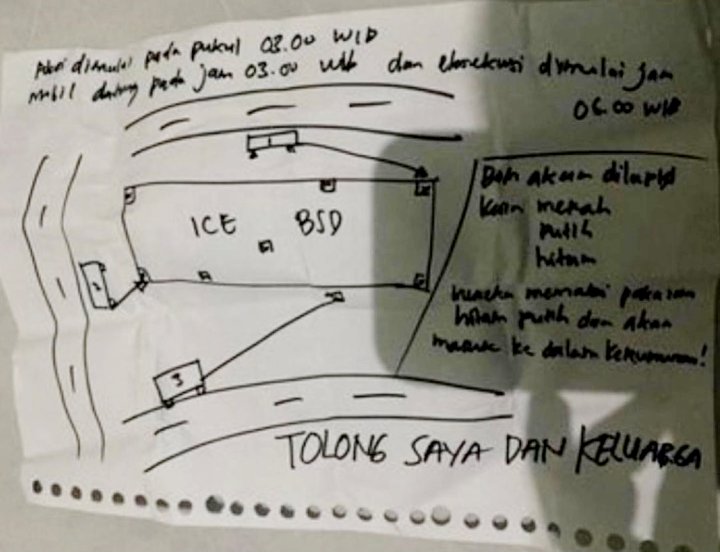  Tak Hanya Surat, Pelaku Ancaman Juga Gambarkan Denah Keberadaan Bom Di ICE BSD