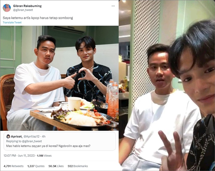 Gibran Rakabuming Pamer Foto Bareng Zayyan Xodiac Pose Tak Sinkron