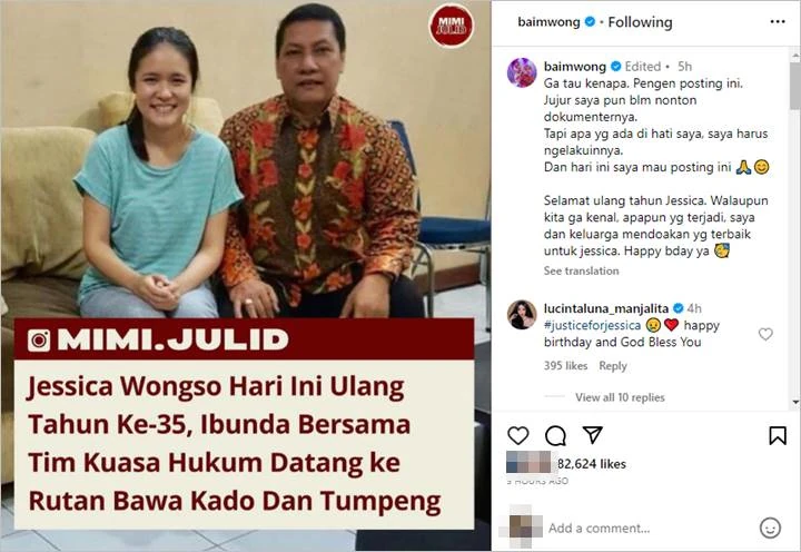 Beri Ucapan Ultah Untuk Jessica Wongso, Baim Wong: Saya Harus Ngelakuinnya