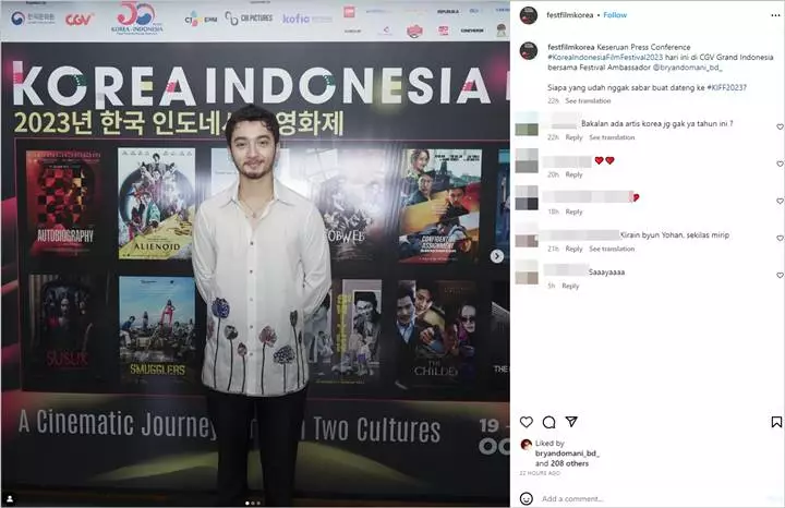 Bryan Domani Jadi Ambassador Korea Indonesia Film Festival 2023, Visualnya Tuai Sorotan