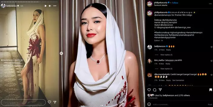 Amanda Manopo Tampil Seksi Dengan Hooded Dress Dan Makeup Bold Di Premier Film Baru 