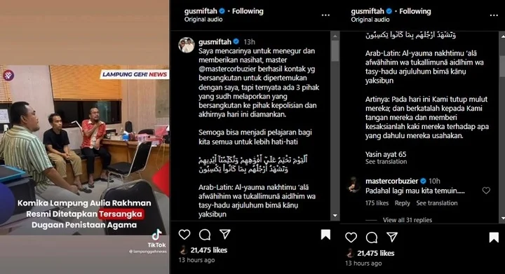 Gus Miftah Tanggapi Soal Kasus Komika Aulia Rakhman Terkait Dugaan Penistaan Agama