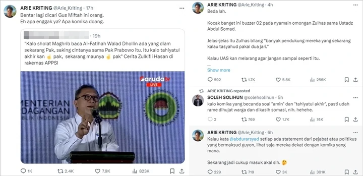 Arie Kriting Layangkan Kritik Pedas untuk Ketua PAN