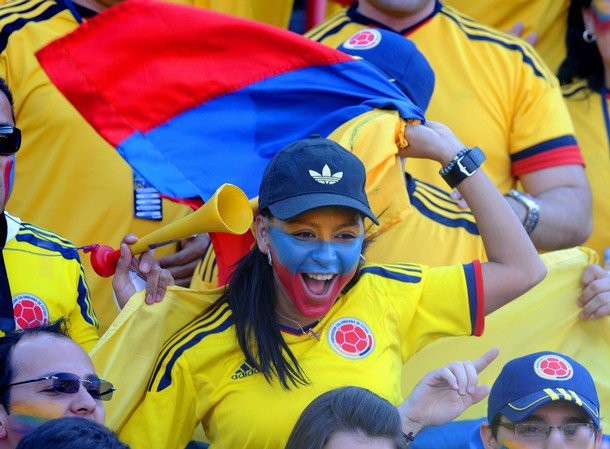 Gambar Foto Copa America 2011: Salah satu suporter tim Kolombia di Pertandingan Kolombia vs Bolivia 