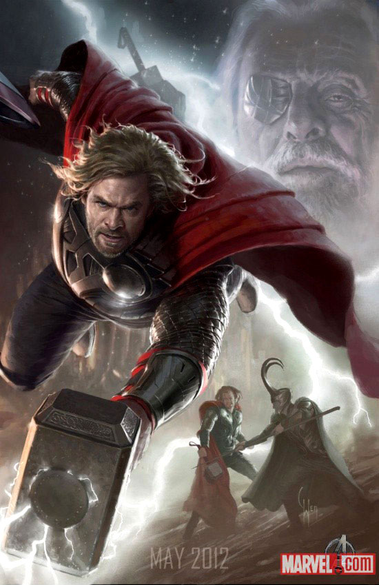 Gambar Foto Concept Art dari Poster Film 'The Avengers' : Thor