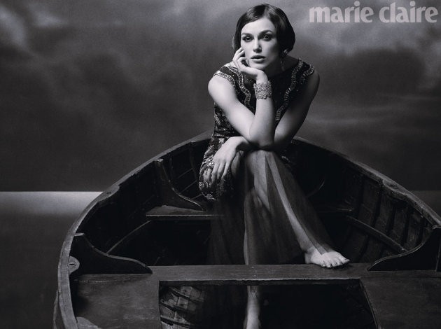 Gambar Foto Keira Knightley di gaun Chanel di Majalah Marie Claire
