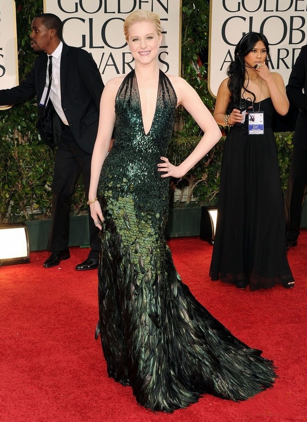 Gambar Foto Evan Rachel Wood di Red Carpet Golden Globes 2012