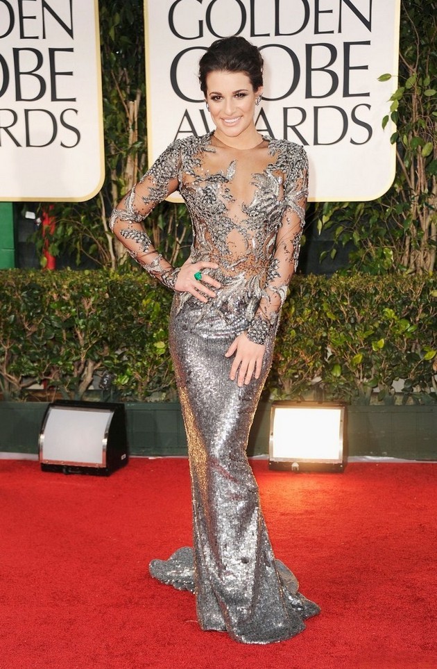 Gambar Foto Lea Michele di Red Carpet Golden Globes 2012