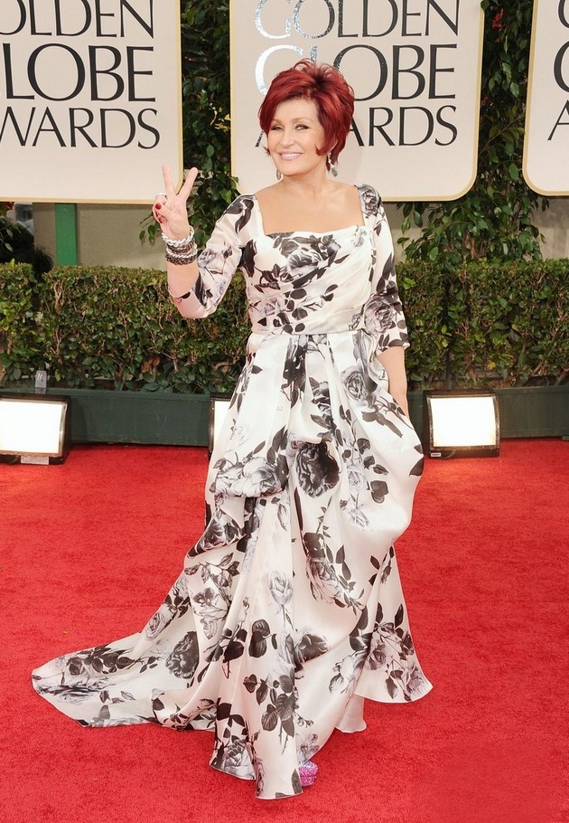 Gambar Foto Sharon Osbourne di Red Carpet Golden Globes 2012