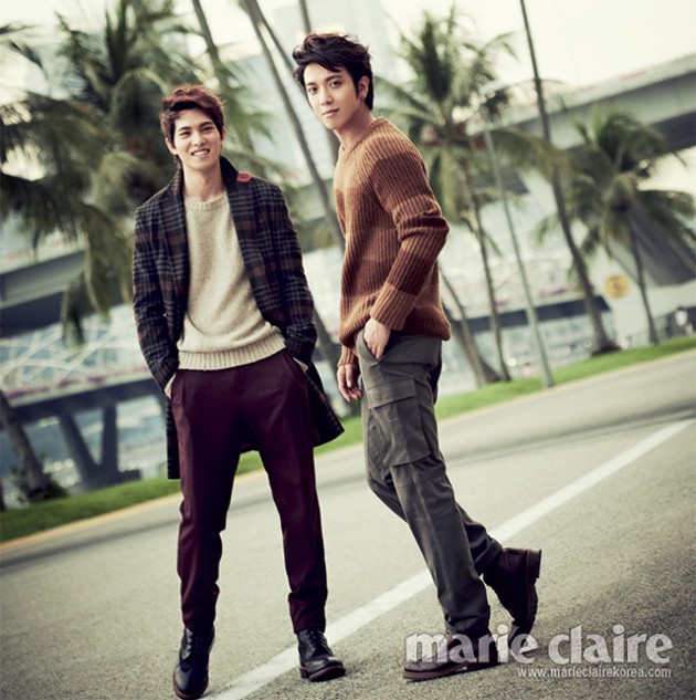 Gambar Foto Lee Jong Hyun dan Jung Yong Hwa CN Blue di majalah Marie Claire Edisi Januari 2013