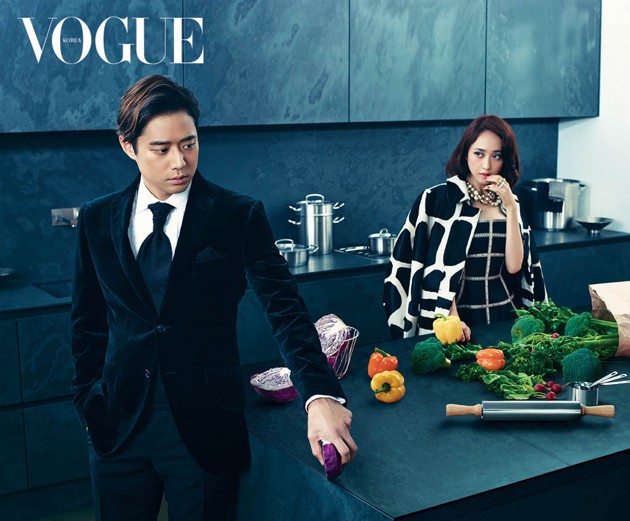 Gambar Foto Chun Jung Myung dan Kim Min Jung di Majalah Vogue Edisi Oktober 2013