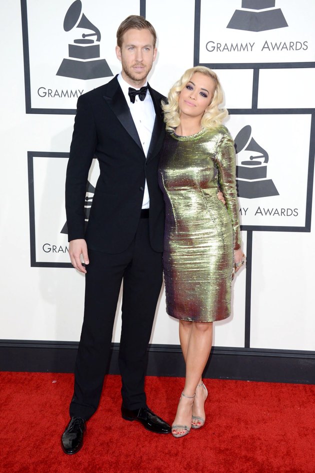 Gambar Foto Calvin Harris dan Rita Ora di Red Carpet Grammy Awards 2014