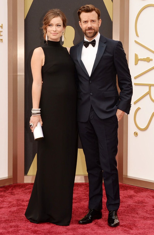 Gambar Foto Olivia Wilde dan Jason Sudeikis di Red Carpet Oscar 2014