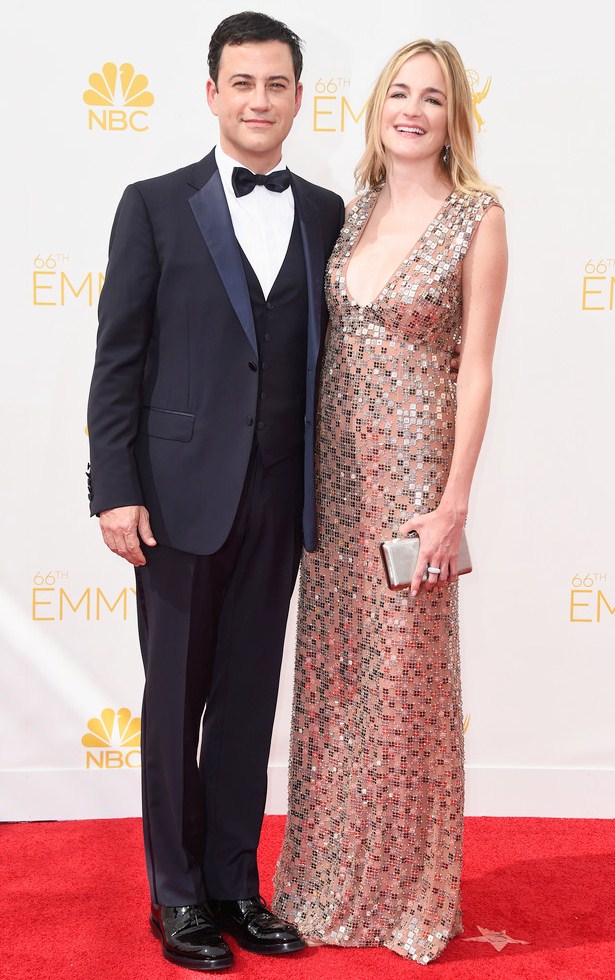 Gambar Foto Jimmy Kimmel dan Molly McNearney di Red Carpet Emmy Awards 2014