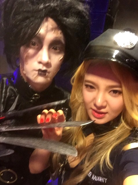 Gambar Foto Hyoyeon Girls' Generation dan Key SHINee di Pesta Halloween SM Entertainment