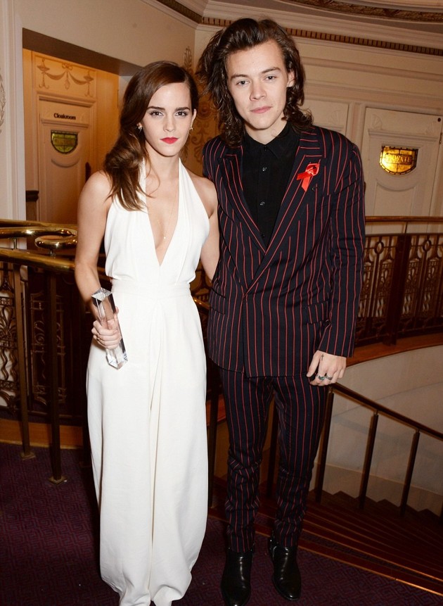 Gambar Foto Emma Watson dan Harry Styles One Direction di British Fashion Awards 2014