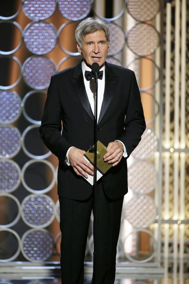 Gambar Foto Harrison Ford di Golden Globe Awards 2015