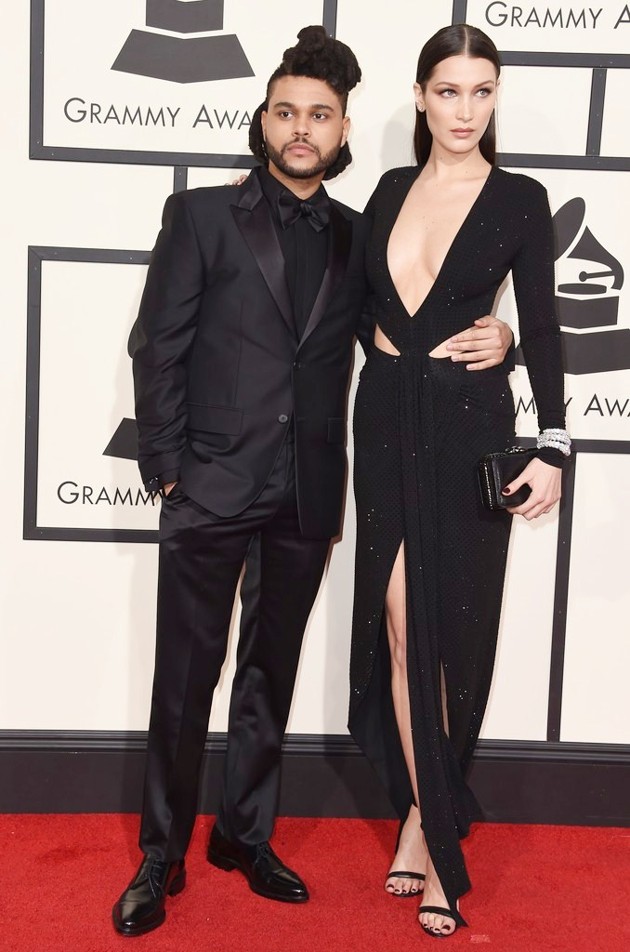Gambar Foto The Weeknd dan Bella Hadid di Red Carpet Grammy Awards 2016
