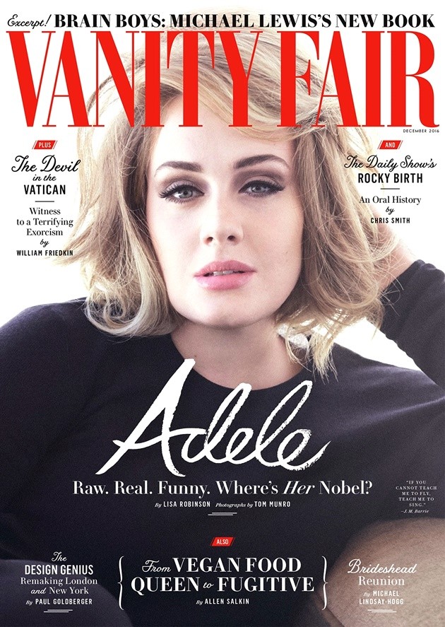 Gambar Foto Adele di Majalah Vanity Fair Edisi Desember 2016