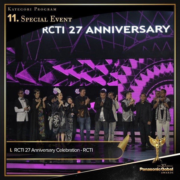 Gambar Foto Lagi, RCTI memboyong piala kategori Program Special Event lewat RCTI 27 Anniversary Celebration.