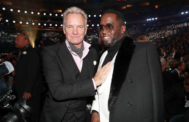 Gambar Foto Lama tak muncul, Sting dan P. Diddy kompak di acara Grammy Awards.