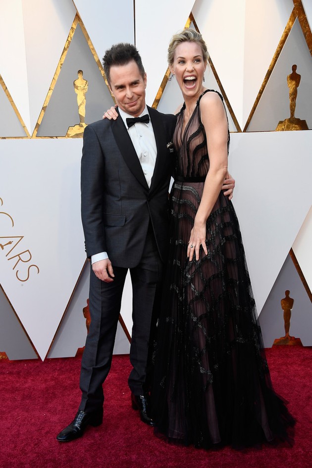 Gambar Foto Sam Rockwell dan Leslie Bibb di Red Carpet Oscar 2018