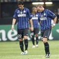 Pemain Inter tertunduk lesu setelah kebobolan