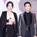 Shin Hye Sun dan Park Yoohwan di Red Carpet MBC Drama Awards 2015