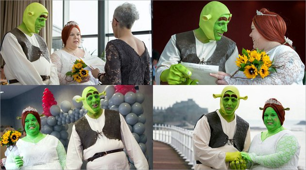 Pasangan Ini Rela Jadi Hijau Demi Nikah Ala Animasi Shrek 